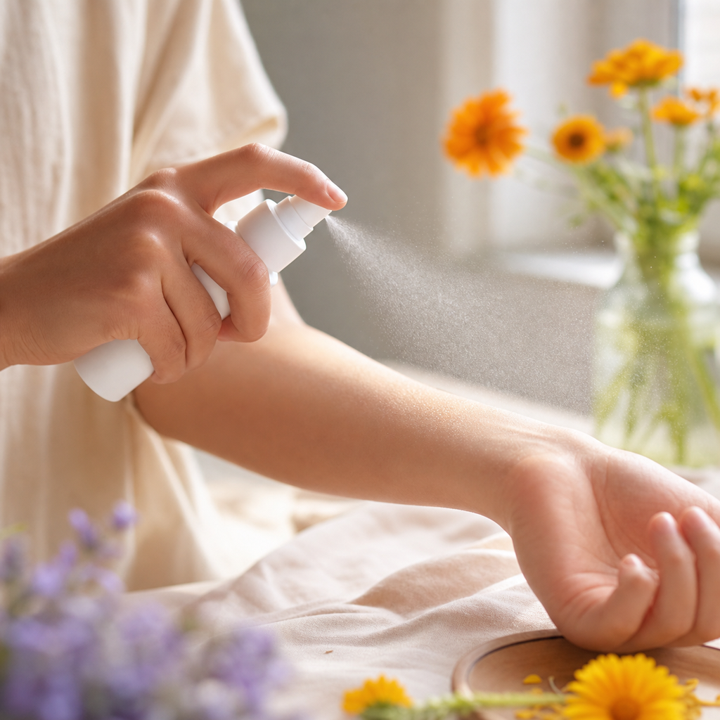 Fine botanical mist applied without rubbing the skin